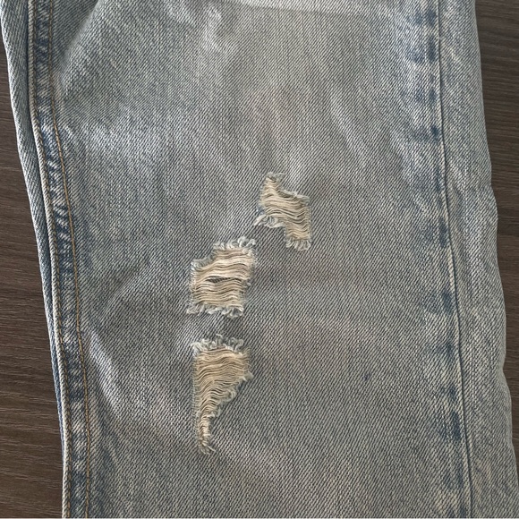 Current/Elliott The Cropped Straight Mid Rise Light Blue Jeans - Picture 8 of 14